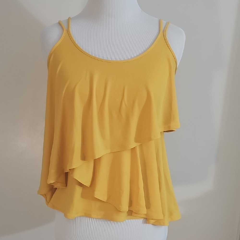 Eva Varro Yellow Layered Women's Tank Top Small